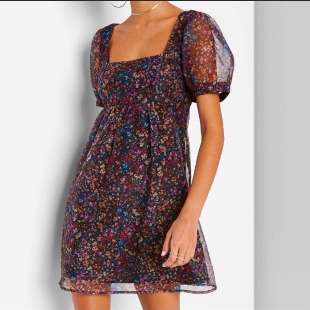 Wild Fable Floral Puff Sleeve Dress